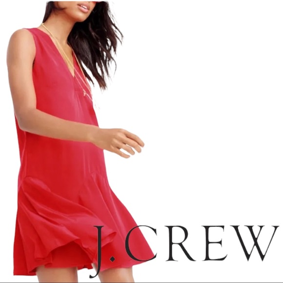 J. Crew Red Satin Dress Like New women size XS wedding prom dance
